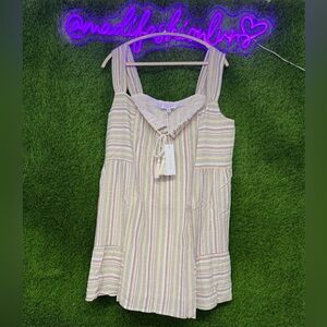 GILLI NWT Striped Yarn Dye Tiered Mini Dress S